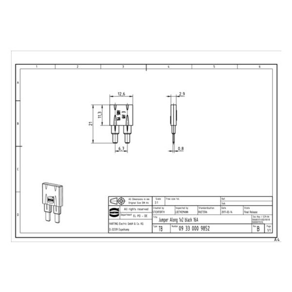 Jumper Along 1x2 black 16A image 1