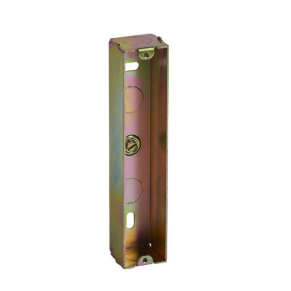 Synergy 2 Gang 26mm Flush Mounting Steel Architrave Back Box with Knockouts image 1