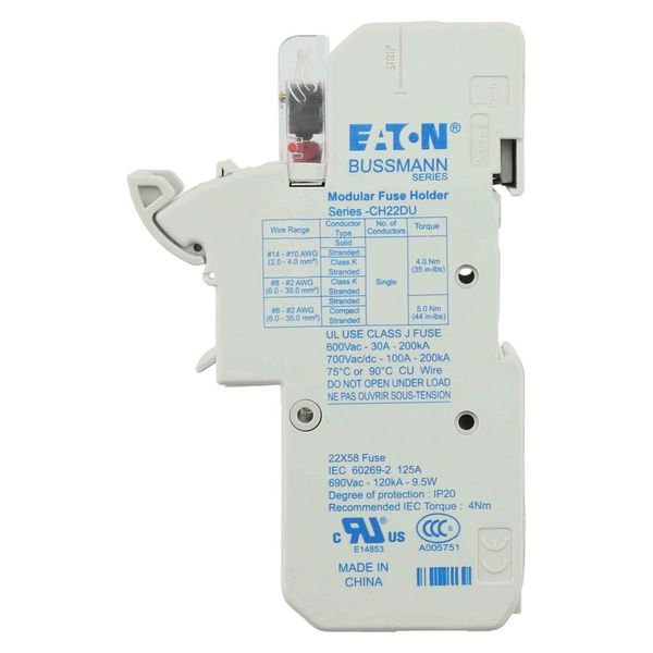 Fuse-holder, low voltage, 125 A, AC 690 V, 22 x 58 mm, 1P, IEC, UL, with microswitch image 18