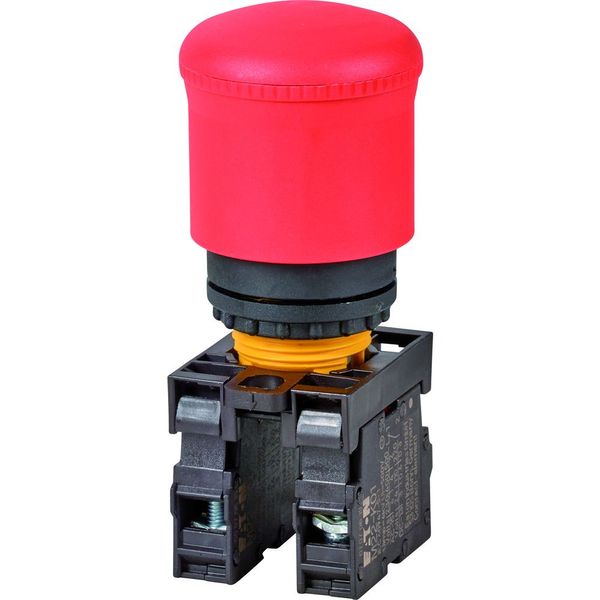 Emergency stop/emergency switching off pushbutton, RMQ-Titan, Mushroom-shaped, 38 mm, Non-illuminated, Pull-to-release function, 1 NC, 1 N/O, Red, yel image 7