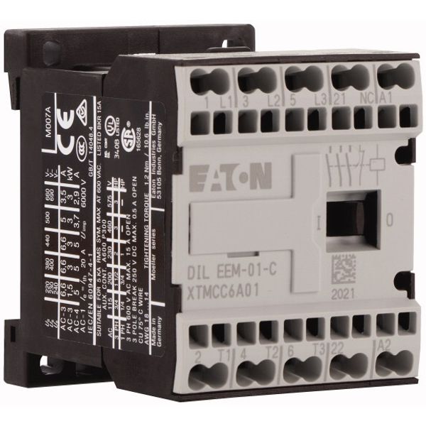 Contactor, 230 V 50 Hz, 240 V 60 Hz, 3 pole, 380 V 400 V, 3 kW, Contacts N/C = Normally closed= 1 NC, Spring-loaded terminals, AC operation image 5