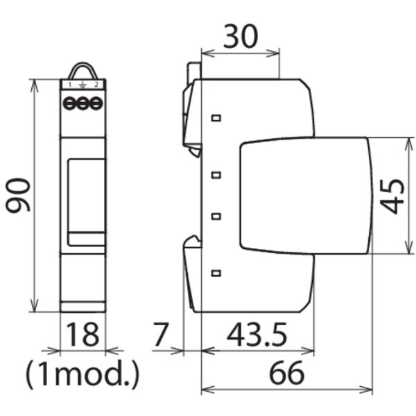 Surge arrester Type 3 DEHNrail M 2-pole 255V f. industr. electr. equip image 2