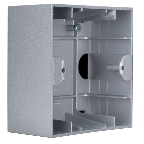 One gang wall mounting housing, silver image 4