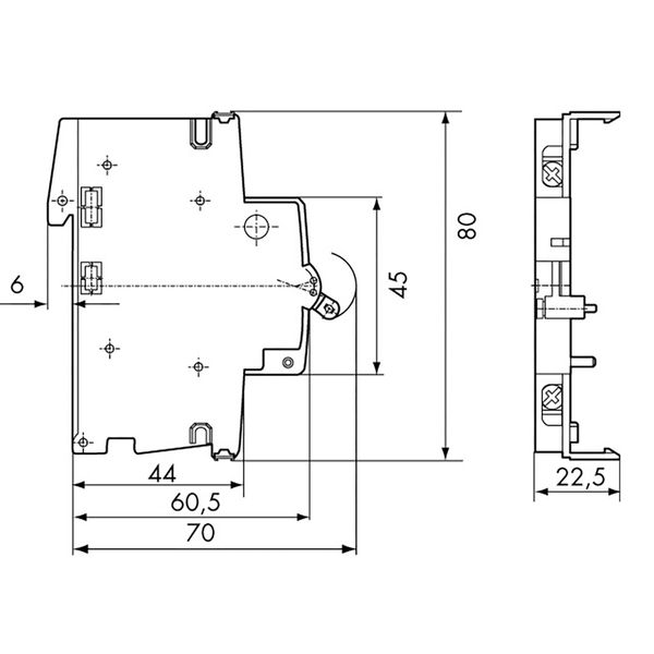 Auxiliary/Trip Signal Contact, 1CO, for RCCB 125A image 4