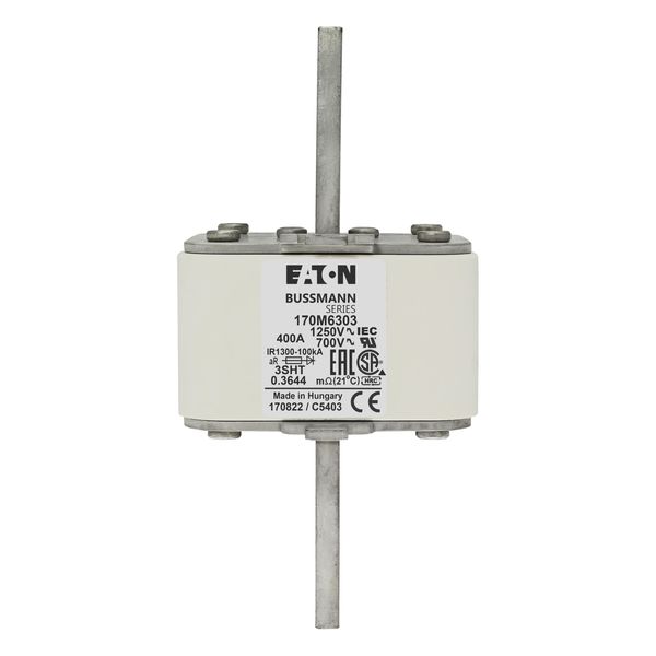 Fuse-link, high speed, 400 A, AC 1250 V, size 3, 76 x 76 x 155 mm, aR, IEC, single indicator image 9