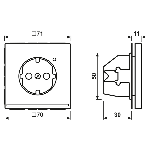 Schuko socket with LED pilot light LS1520-OSWMLNW image 2