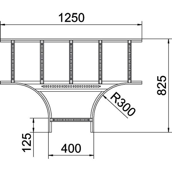 LT 1140 R3 FT T piece for cable ladder 110x400 image 2