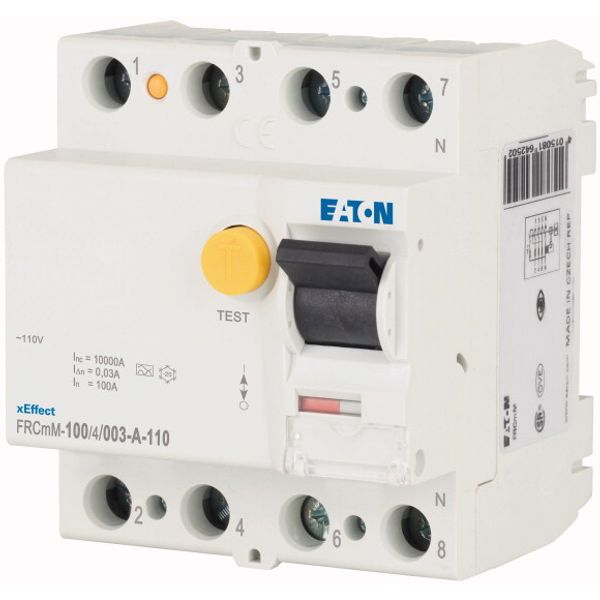 Residual current circuit breaker (RCCB), 100A, 4p, 30mA, type A, 110V image 3