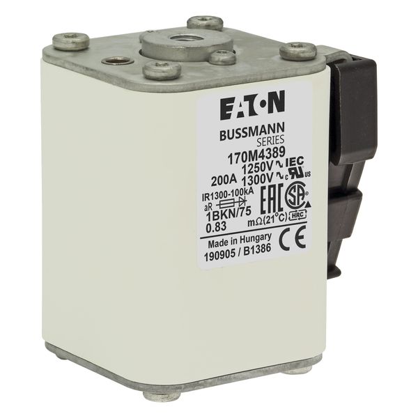 Fuse-link, high speed, 200 A, AC 1250 V, size 1, 53 x 69 x 74 mm, aR, IEC, UL, single indicator image 20