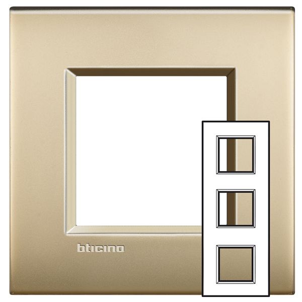 LL - cover plate 2x3P 71mm gold mat image 1