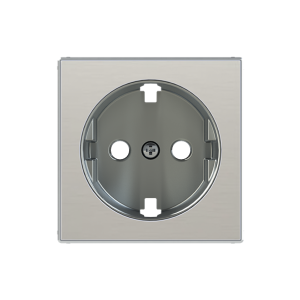8588.9 AI Flat cover plate for Schuko socket outlet - Stainless Steel Socket outlet Central cover plate Stainless steel - Sky Niessen image 1