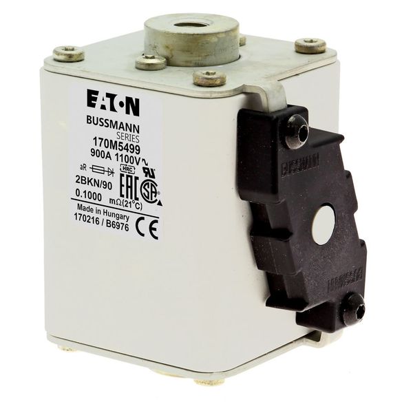 Fuse-link, high speed, 900 A, AC 1100 V, size 2, 61 x 77 x 91 mm, aR, IEC, UL, single indicator image 12