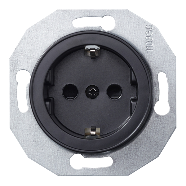 Renova - single socket outlet - 2P + E - 16 A - 250 V - black image 4