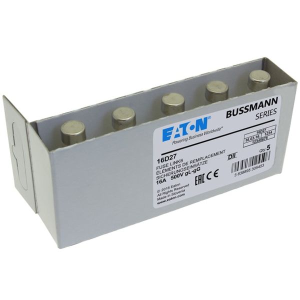 Fuse-link, LV, 16 A, AC 500 V, D2, gL/gG, IEC, time-delay image 1