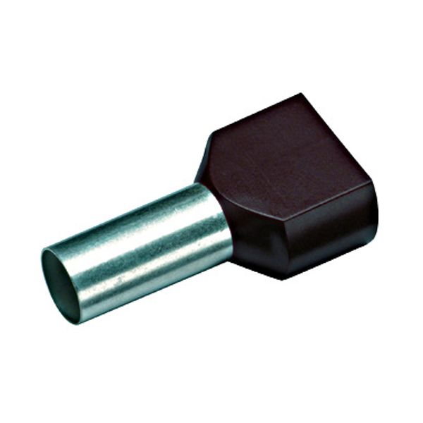 Wire ferrule, Duo 2x1.5mmý, L1=12mm, black image 1