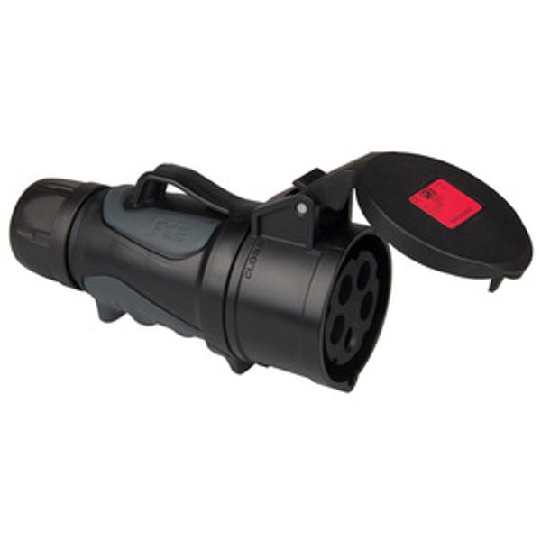 CEE-connector 16A 5p 6h black GRIP image 1