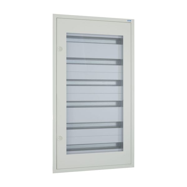 Complete flush-mounted flat distribution board with window, white, 24 SU per row, 6 rows, type C image 8