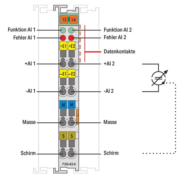 2-channel analog input 4 … 20 mA Differential input light gray image 3