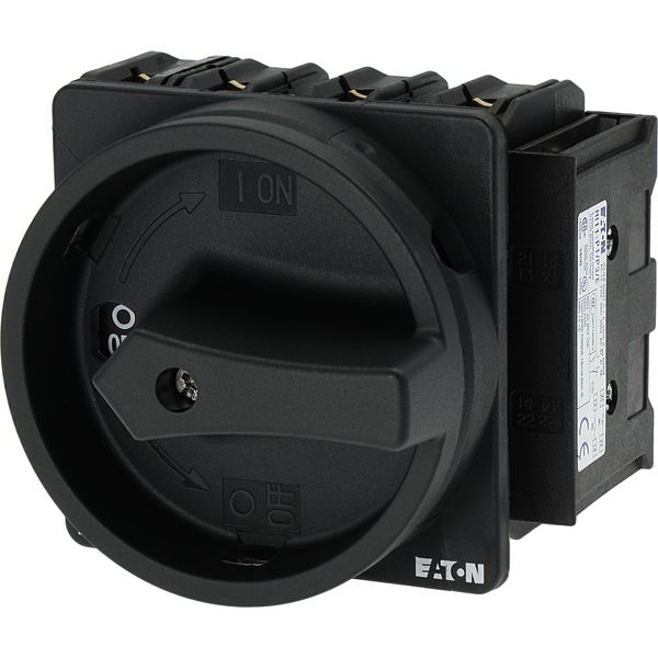 Main switch, P3, 100 A, flush mounting, 3 pole + N, 1 N/O, 1 N/C, STOP function, With black rotary handle and locking ring, Lockable in the 0 (Off) po image 10