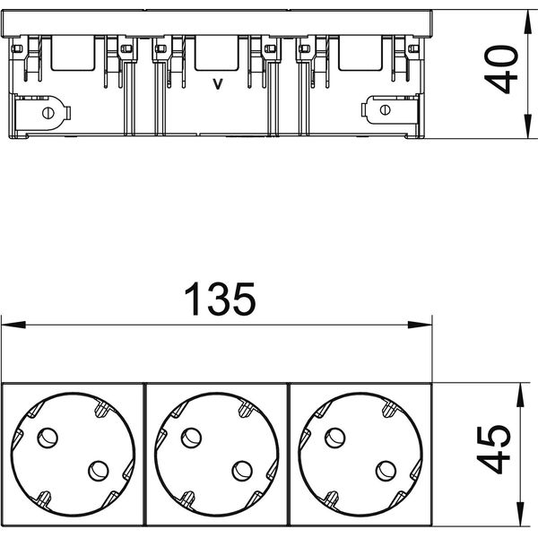 STD-D3SC AL3 Socket 33°, triple protective contact, Connect 45 250V, 10/16A image 2
