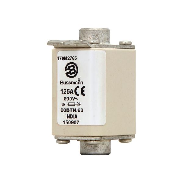 Fuse-link, high speed, 125 A, AC 690 V, size 00, 30 x 62 x 64 mm, aR, IEC, single indicator image 9