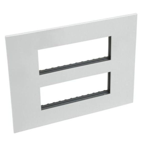 British standard plate Arteor square version 2x6 modules - soft alu image 1