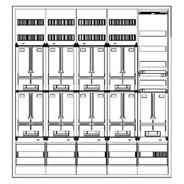 Z„hlerverteiler 9xZF, H=1400 B=1300 T=210mm, 1xVF image 1