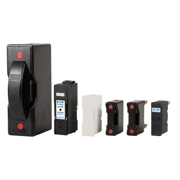 Fuse-holder, LV, 32 A, AC 550 V, BS88/F1, 1P, BS, front connected, back stud connected, black image 4