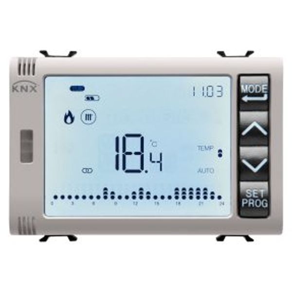 TIMED THERMOSTAT/PROGRAMMER WITH HUMIDITY MANAGEMENT - KNX - 3 MODULES - NATURAL BEIGE - CHORUS image 1