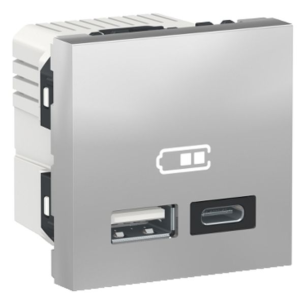 Double USB charger 2.4A type A+C image 2