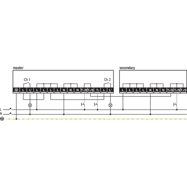 Presence detector, 230 V, master, 2 channels, 24 m, IP54, for surface image 2