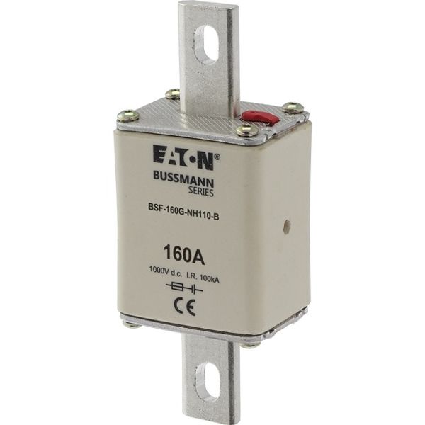 Fuse-link, high speed, 160 A, DC 1000 V, NH1, 40 x 53 x 135 mm, gBat, IEC, bolted connection image 1