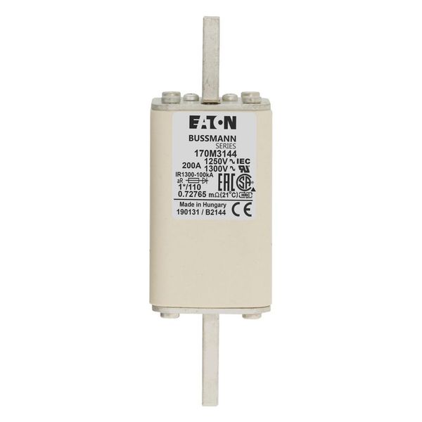 Fuse-link, high speed, 200 A, AC 1250 V, compact size 1, 45 x 45 x 138 mm, aR, DIN, IEC, single indicator image 15