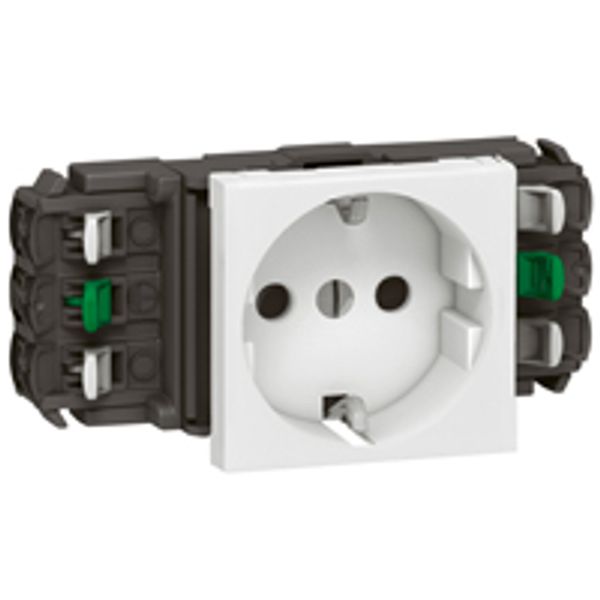Socket Mosaic - 2P+E - for installation on trunking - automatic term - standard image 1