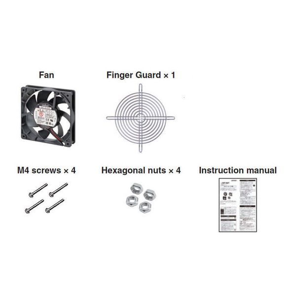 DC Axial fan, plastic blade, frame 120x25, low speed, 1 x finger guard image 2