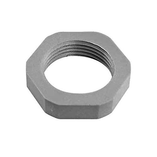 Hex locknut, PG29, PA6, grey RAL7001 image 1