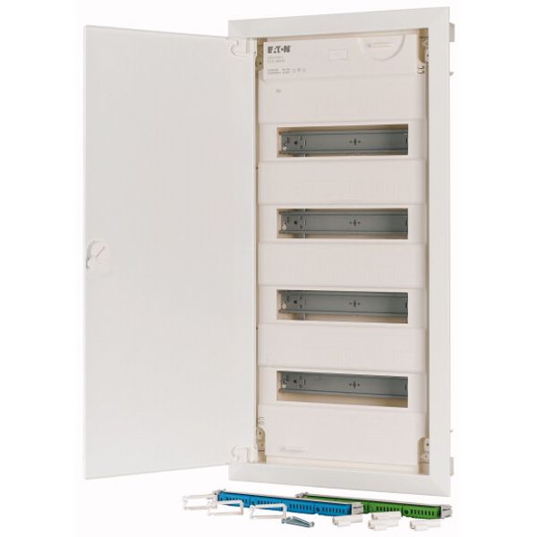 Hollow wall compact distribution board, 4-rows, flush sheet steel door image 4