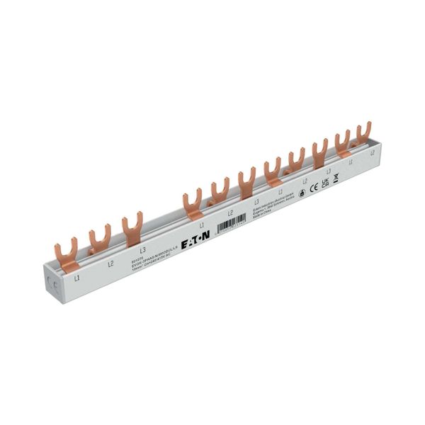 EVGK busbar fork, 3-phase, L1 - L2 - L3 - X + L1 - L2 - L3, shortenable version with end caps included, 4+8 module units, 10 mm² image 11