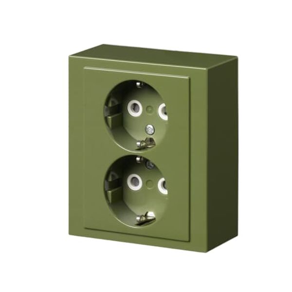 402EA-05 Socket outlet Protective contact (SCHUKO) Green - Impressivo image 1