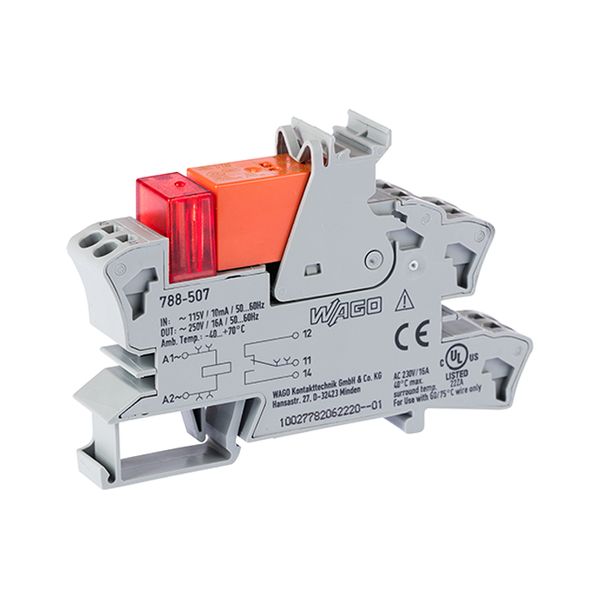 Relay module Nominal input voltage: 115 VAC 1 changeover contact gray image 4