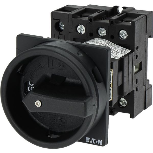 Main switch, P1, 25 A, rear mounting, 3 pole + N, STOP function, With black rotary handle and locking ring, Lockable in the 0 (Off) position image 5