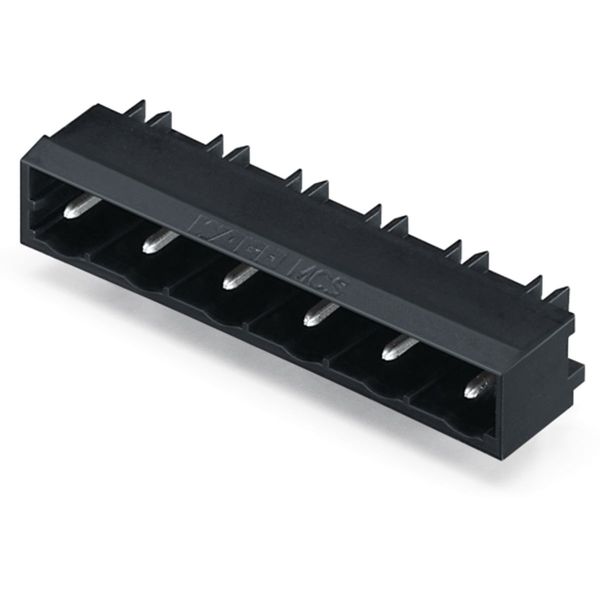 THR male header 1.0 x 1.0 mm solder pin angled black image 1