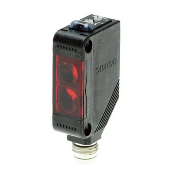 Photoelectric sensor, rectangular housing, red LED, retro-reflective, image 1