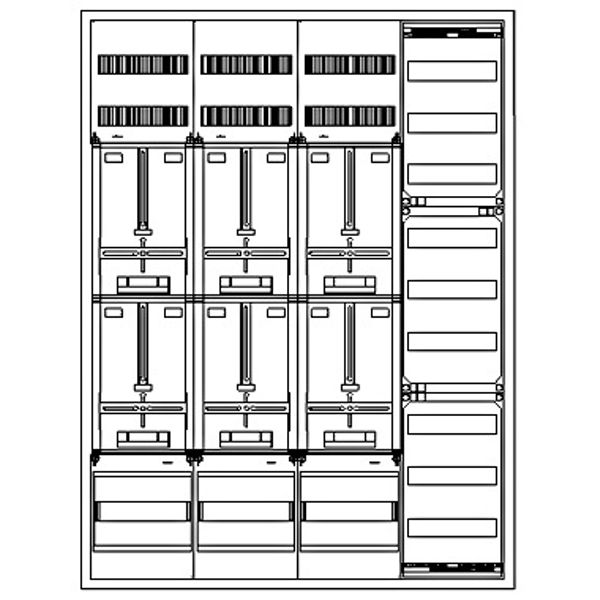 Z„hlerverteiler 6xZF, H=1400 B=1050 T=210mm, 2xVF image 1
