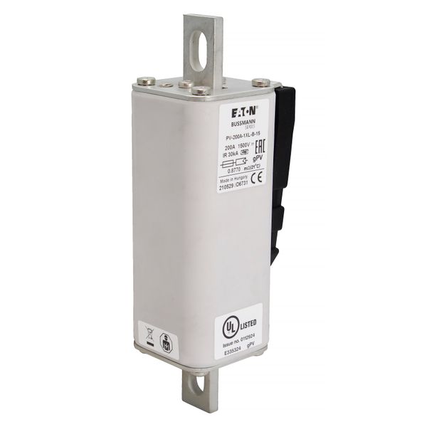 Fuse-link, high speed, 200 A, DC 1500 V, 1XL, 51 x 189 mm, gPV, IEC, UL, with indicator, bolt-in image 8