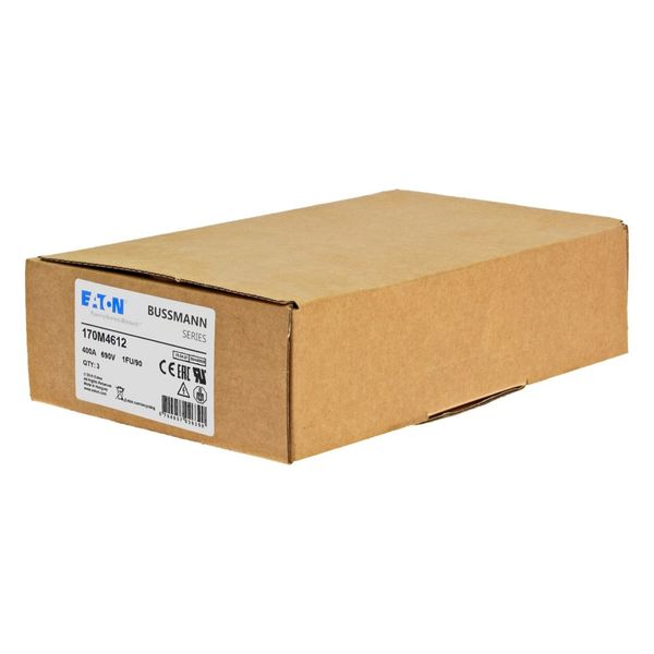 Fuse-link, high speed, 400 A, AC 690 V, size 1, 53 x 69 x 136 mm, aR, IEC, UL, no indicator, 90 mm centers image 11