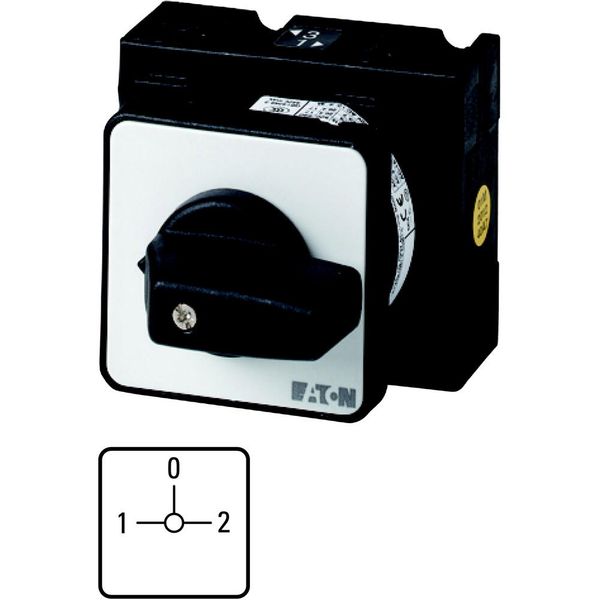 Changeoverswitches, T3, 32 A, flush mounting, 1 contact unit(s), Contacts: 2, 90 °, maintained, With 0 (Off) position, 1-0-2, Design number 15501 image 2