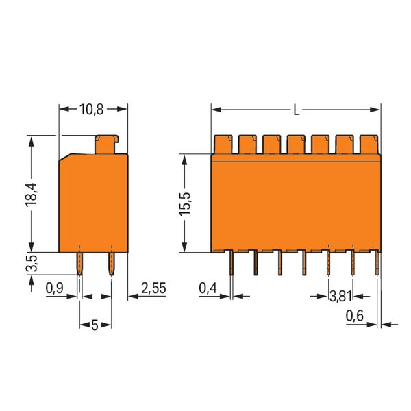 PCB terminal block push-button 1.5 mm² orange image 5