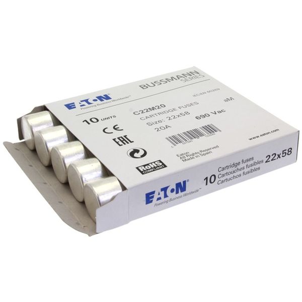 Fuse-link, LV, 20 A, AC 690 V, 22 x 58 mm, aM, IEC image 1