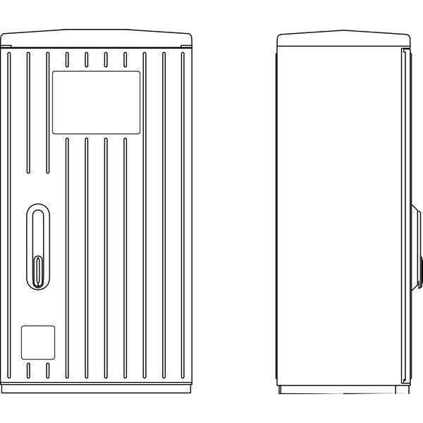 Cable management enclosure 1 door, size 00, RAL7035, ribbed image 1